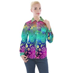 Flower Nature Petal  Blossom Women s Long Sleeve Pocket Shirt