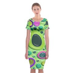 Blob Ring Circle Abstract Classic Short Sleeve Midi Dress by Wegoenart