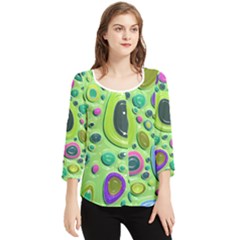 Blob Ring Circle Abstract Chiffon Quarter Sleeve Blouse by Wegoenart