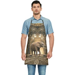 Sculpture Travel Outdoor Nature Elephant Kitchen Apron by Wegoenart