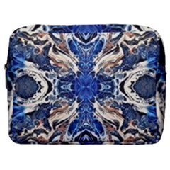 Gold On Cobalt Make Up Pouch (large) by kaleidomarblingart