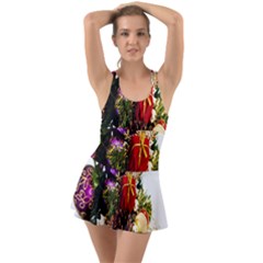 Christmas Decorations Ruffle Top Dress Swimsuit