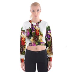 Christmas Decorations Cropped Sweatshirt