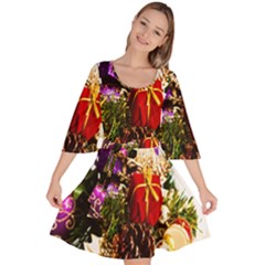 Christmas Decorations Velour Kimono Dress