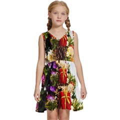 Christmas Decorations Kids  Sleeveless Tiered Mini Dress