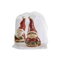 Christmas Figures 7 Drawstring Pouch (large) by artworkshop