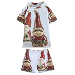 Christmas Figures 7 Kids  Swim Tee And Shorts Set by artworkshop