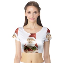 Christmas Figures 8 Short Sleeve Crop Top