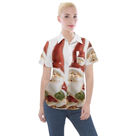 Christmas Figures 8 Women s Short Sleeve Pocket Shirt by artworkshop