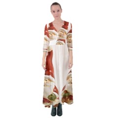 Christmas Figures 8 Button Up Maxi Dress