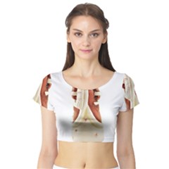 Christmas Figures 9 Short Sleeve Crop Top