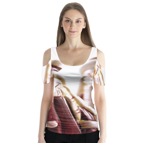 Christmas Figures 11 Butterfly Sleeve Cutout Tee  by artworkshop