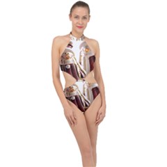 Christmas Figures 11 Halter Side Cut Swimsuit