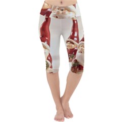 Christmas Figures4 Lightweight Velour Cropped Yoga Leggings by artworkshop