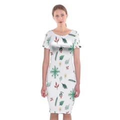 Christmass Theme Classic Short Sleeve Midi Dress by artworkshop