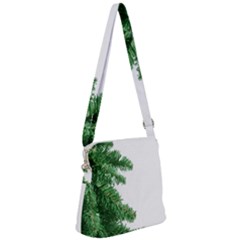 Green Christmas Tree Border Zipper Messenger Bag by artworkshop