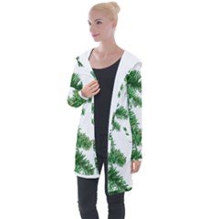 Green Christmas Tree Border Longline Hooded Cardigan by artworkshop