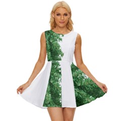 Green Christmas Tree Border Sleeveless Button Up Dress by artworkshop