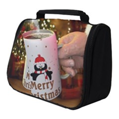 Merry Christmas - Santa Claus Holding Coffee Full Print Travel Pouch (small) by artworkshop