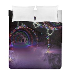 Outdoor Christmas Lights Tunnel Duvet Cover Double Side (full/ Double Size) by artworkshop