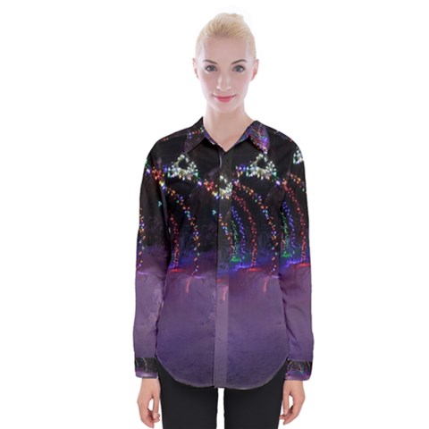 Outdoor Christmas Lights Tunnel Womens Long Sleeve Shirt by artworkshop