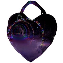 Outdoor Christmas Lights Tunnel Giant Heart Shaped Tote by artworkshop