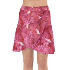 Pink Christmas Tree Wrap Front Skirt by artworkshop