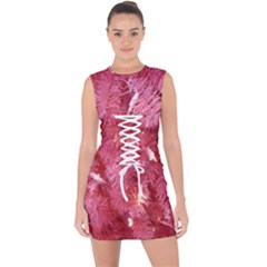 Pink Christmas Tree Lace Up Front Bodycon Dress by artworkshop