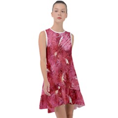 Pink Christmas Tree Frill Swing Dress by artworkshop