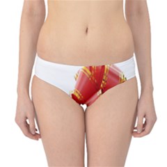 Red Ribbon Bow On White Background Hipster Bikini Bottoms by artworkshop