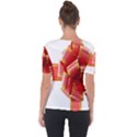 Red Ribbon Bow On White Background Shoulder Cut Out Short Sleeve Top View2