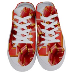 Red Ribbon Bow On White Background Half Slippers by artworkshop