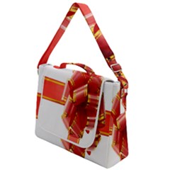 Red Ribbon Bow On White Background Box Up Messenger Bag by artworkshop