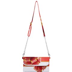 Red Ribbon Bow On White Background Mini Crossbody Handbag by artworkshop