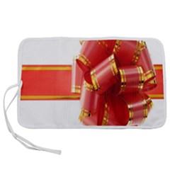 Red Ribbon Bow On White Background Pen Storage Case (l) by artworkshop