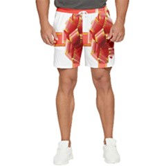 Red Ribbon Bow On White Background Men s Runner Shorts