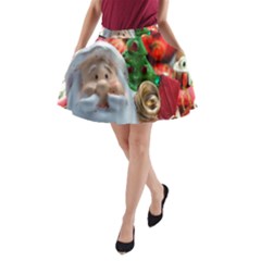 Red Santa A-line Pocket Skirt by artworkshop