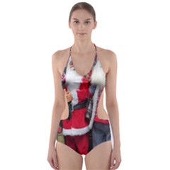 Santa On Christmas 1 Cut-out One Piece Swimsuit