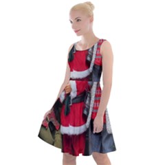 Santa On Christmas 1 Knee Length Skater Dress by artworkshop