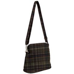 Plaid Zipper Messenger Bag by nateshop