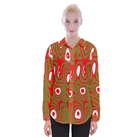 Red-dark Womens Long Sleeve Shirt by nateshop