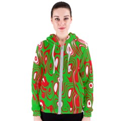 Red-green Women s Zipper Hoodie by nateshop