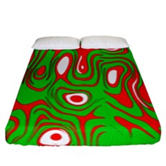 Red-green Fitted Sheet (king Size) by nateshop