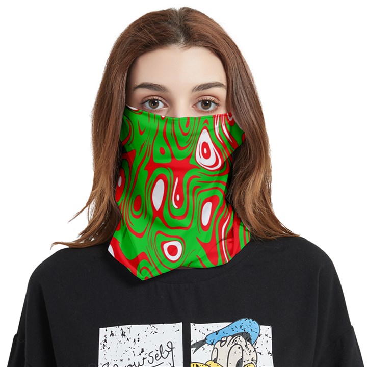 Red-green Face Covering Bandana (Two Sides)