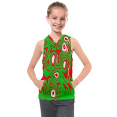 Red-green Kids  Sleeveless Hoodie by nateshop