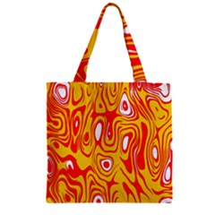 Red-yellow Zipper Grocery Tote Bag