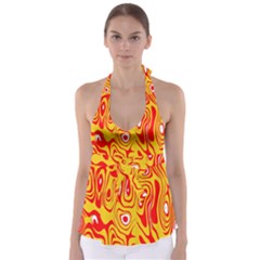 Red-yellow Babydoll Tankini Top by nateshop