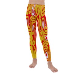 Red-yellow Kids  Lightweight Velour Leggings by nateshop