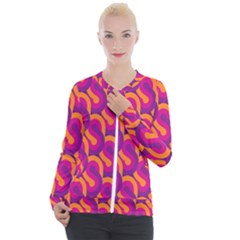 Retro-pattern Casual Zip Up Jacket