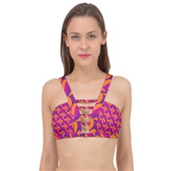 Retro-pattern Cage Up Bikini Top by nateshop